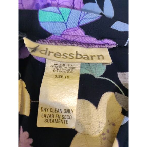 Dress Barn Women's Skirt Size 10 Long Midi Black Purple Flowers Back Zip - Picture 4 of 5